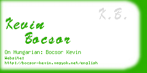 kevin bocsor business card